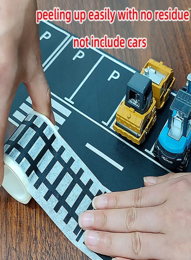 dspitwod Road Tape for Toy Cars Trains Play 6-Pack Black Car Track Tape, Parking Spot Stick to Floors and Table Flat Surface,No Residue, for Kids Gift (TAPE6) - Image 5